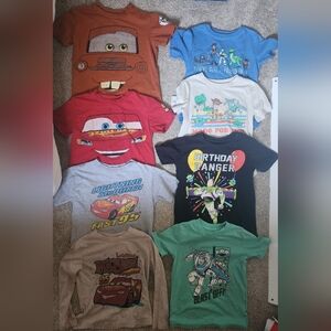 SOLD 4T disney cars and toy story shirts lot of 8